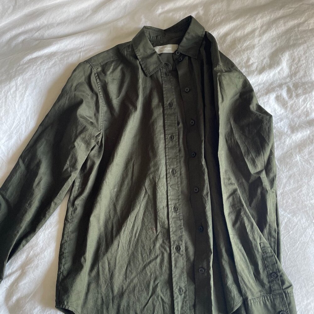 Everlane Green Button Down Top